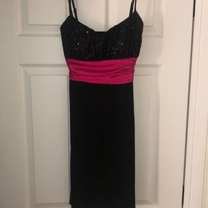 Black and pink dress